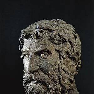 Greek civilization, bronze head of philosopher, from Antikythera, Greece