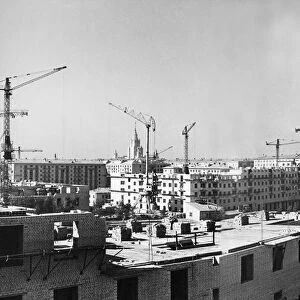 Housing construction in moscow in the 1950s, ussr