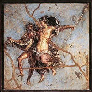 Italy, Campania, Pompeii, Faun and Maenad from the House of the Dioscuri, fresco
