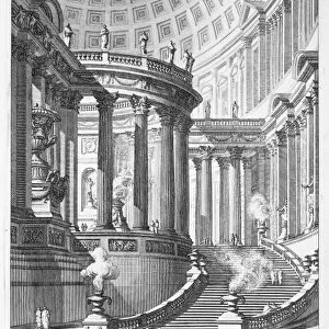 Italy, Rome, Temple of Vestal Virgins, etching by Giovanni Battista Piranesi
