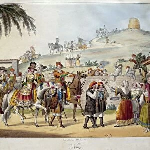 Italy, Sardinia, The arrival of a young woman from Sinnai, married to a rich farmer from Quartu, near Cagliari