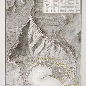 Map of Genoa by Attilio Zuccagni-Orlandini, taken from the Geographic Atlas of Italian States, Florence, engraving on Copper. 1836-1845