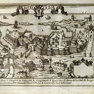 Map of Otranto (Lecce), Engraving