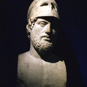 Marble portrait bust of Pericles (Pericles) Athenian statesman (c490-429 BC) Roman 2nd century BC