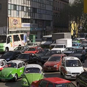 Mexico, Mexico City, traffic jam