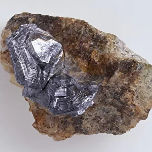Molybdenite crystals in granite groundmass, close-up