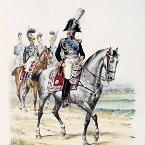 Mounted Captain of the Kings guard, 1820. From Histoire de la maison militaire