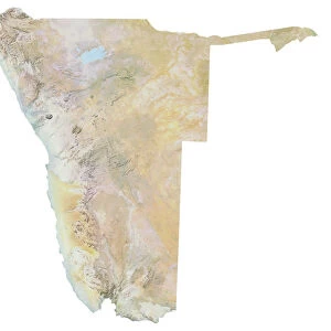 Namibia, Relief Map