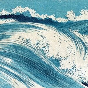 Ocean Waves: 1900-1920. Konen Uehera (1878-1940) Japanese artist. Seascape of waves