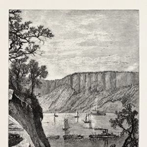 The Palisades of the Hudson, United States of America, Us, Usa, 1870S Engraving