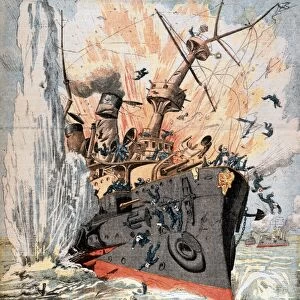 Petropavlosk sunk by Japanese torpedo
