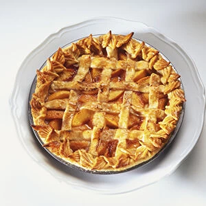 Pie covered in a pastry lattice