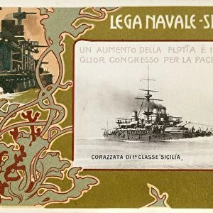 Propaganda poster for Lega Navale Italiana-Spezia (Italian Naval League)
