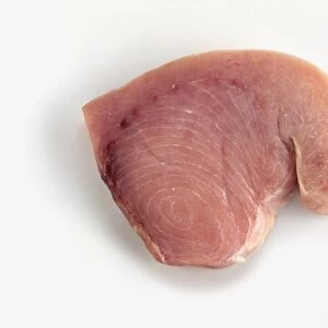 Raw swordfish steak, close-up
