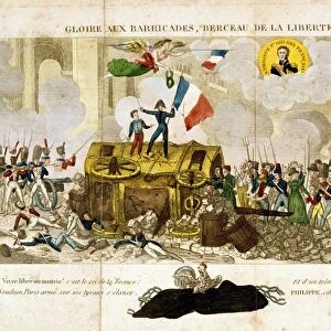 Revolution in France, 1830: Uprising in Paris 27, 28 and 30 July. Glory to the Barricades