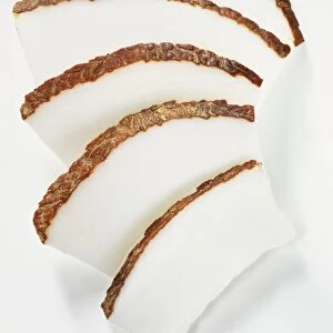 Five slices of Coconut, close up