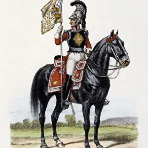 Standard Bearer of the Grey Musketeers, 1814-1815. From Histoire de la maison militaire