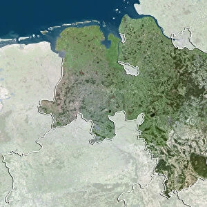 State of Lower Saxony, Germany, True Colour Satellite Image