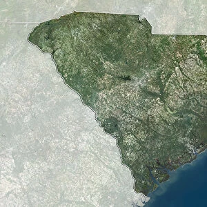 State of South Carolina, United States, True Colour Satellite Image