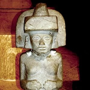 Stone sculpture of Huaxtec female deity. 900-1400 AD, Mexico. Pre-Columbian Mesoamerican Mythology