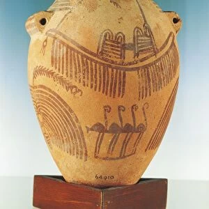 Terracotta vase with painted decoration