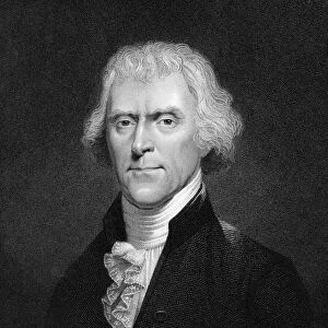 Thomas Jefferson (1743-1826) 3rd president of the USA. Engraving after portrait by