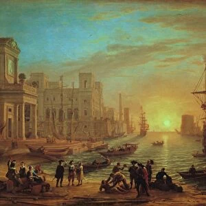 View of a Seaport or Seaport at Sunset, 1639. Oil on canvas: Claude