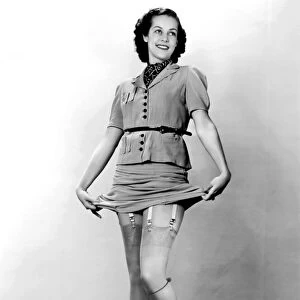 A Woman Displays Her Garters