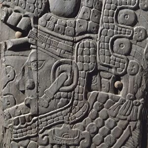 Wooden panel depicting figure of governor, from Temple IV at Tikal, Guatemala