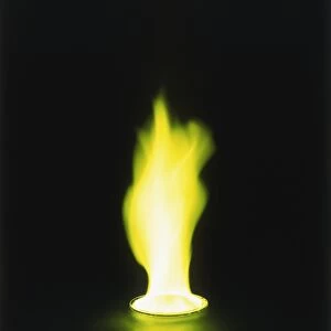 Yellow flame created by burning barium salts