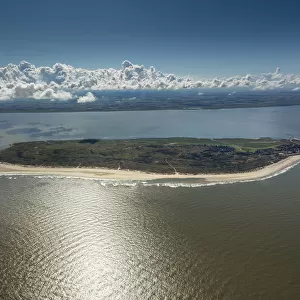 Aerial view, Baltrum, island in the North Sea, East Frisian Islands, Lower Saxony, Germany