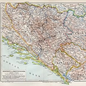 Bosnia and Montenegro map 1895