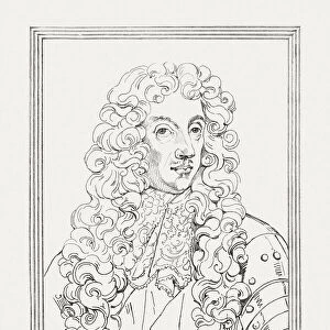 Charles II (630-1685), British king, copper engraving, published in 1805