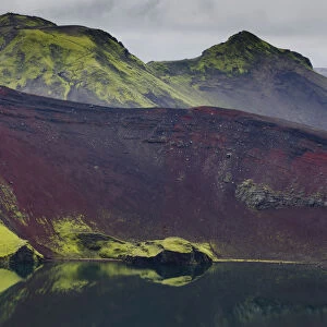 Crater of Ljotipollur Volcano, detail, Landmannalaugar, Fjallabak Nature Reserve, Highlands, Iceland, Europe