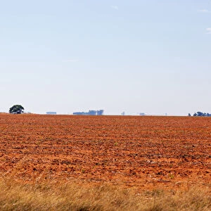 The dry and arid landscape in the Free state has very red / orange soil, not far from Boshoff