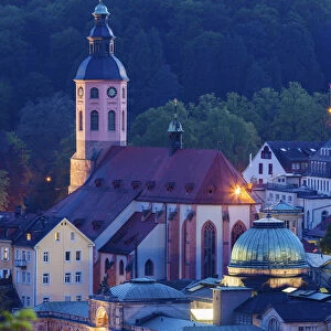 Germany, Baden-Wurttemberg, Baden-Baden, Illuminated Stiftskirche