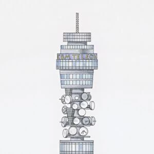 Illustration of the Telecom Tower, London, England
