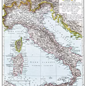 Map of Italy from 1896