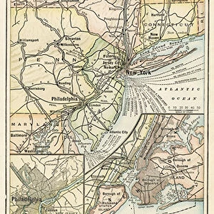 New York and vicinity map 1898