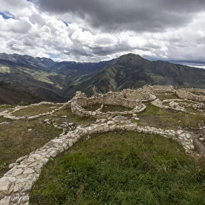 Ruins of the mountain fortress of Kuelap, Chachapoyas, Peru, South America