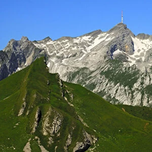 The Saentis summit, Alpstein mountain range, canton of Appenzell Innerrhoden, Appenzell Inner Rhodes, Switzerland, Europe