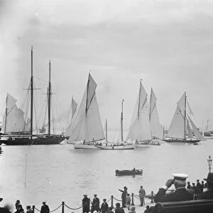 Cowes Regatta A striking view of the handicap race for yachts of any rig exceeding 35 tons
