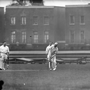 House of Commons cricket match at the Oval. Sir Rowland Blades, MP, bowling