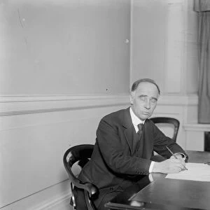 Mr J M Gatti, who is to be the new Chairman of the LCC, at his desk at the County Hall