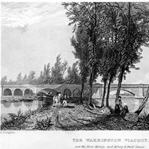 The Warrington Viaduct, over the River Mersey and Mersey and Irwell Canal, on the