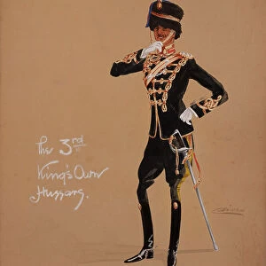 The 3rd King's Own Hussars, 19th Century (Watercolour on paper)