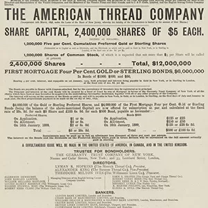 Advertisement, The American Thread Company (engraving)