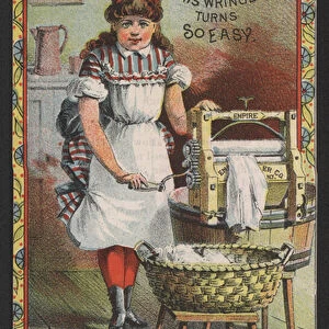 Advertisement for the Empire Wringer Company, Auburn, New York (colour litho)