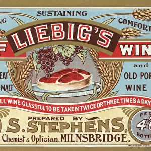 Advertisement for Liebigs Beef Wine (colour litho)