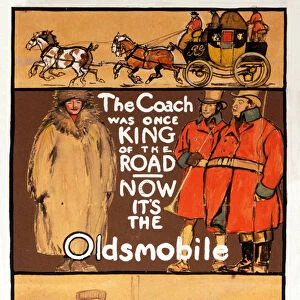 Advertisement for Oldsmbile, pub. 1910 (colour litho)